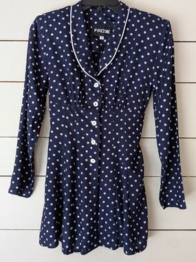 Froxx Navy Polka Dot Skirt Suit